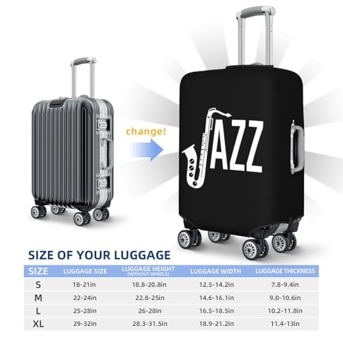 Jazz Saxophone Music Luggage Cover Elastic Washable Luggage Cover Scratch Resistant Travel2