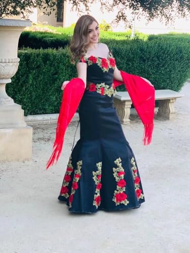 Floral Embroidered Off Shoulder Quinceanera Dresses Mexican Party Mermaid Formal Dress 20253