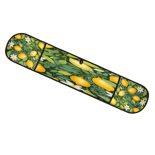 Watercolour Lemon Flower Leaves Double Mitt Oven Glove Heat Resistant Microwave Glove Extra Long Potholder Kitchen Oven Mittsfor Cooking Baking and Serving