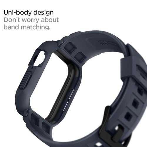 Image of Sounce Rugged Armor Band for Apple Watch 42mm /44mm /45mm /49mm Ultra, Shockproof Protective Case Strap Compatible with Series 8 /7 /6 /5 /4 /3 /2 /SE, Waterproof Dustproof Sport Strap (Blue)