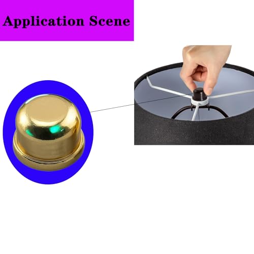 Image of Gold Lamp Finials, 1 /4-27 Thread, 1 /2 Inch Lamp Shade Nuts for Harp Tops | 8 Packs Finish Metal Finials with 1 /4-27 Female Threads for Compatible Table, Floor, Desk And Bedside Lamp Harps