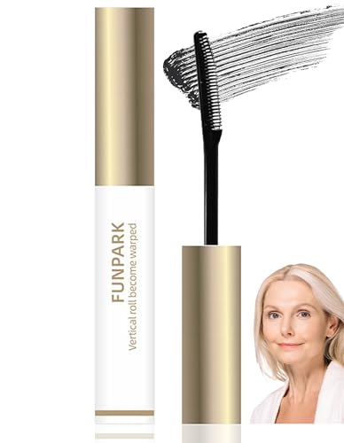 Black Mascara Primer for Fine Short Lash & Older Women, Lengthening | Comb Brush Separates Each Lash No Clumps Lightweight Quick-Dry Formula, Waterproof, Lower Bottom Lashes Mascara
