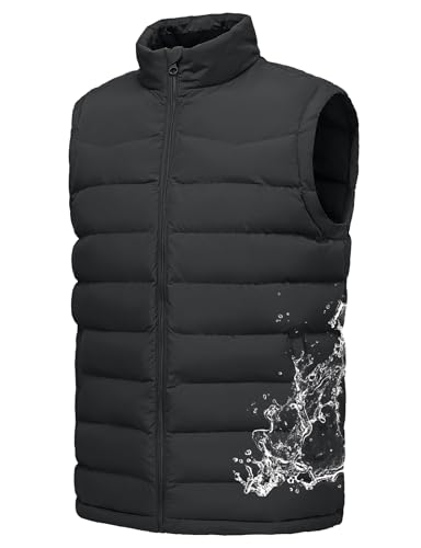 Rdruko Men's Winter Puffer Vest Insulated Quilted Water-Resistant Windproof Zipper