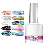Gel Per Trasferimento Su Lamina - Adesivo Forte Da 10 Ml | Gel Di Trasferimento Per Adesivi Per Unghie Per Disegni Artistici In Lamina Lucida Facile Applicazione, Colla Per Unghie Artistiche Per Donne