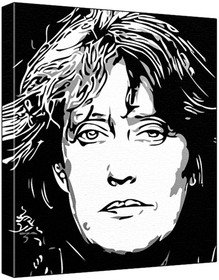 Jenny Tarren (100% Original Painting. Not A Print ) Acrylic Paint On Deep Framed Canvas (60 x 50 x 1.8 cm) 3-Colour Black/Grey/White-image-7