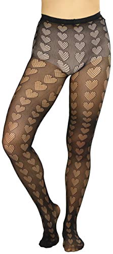 Image of ToBeInStyle Women's Valentine Day Themed Opaque Sheer Pantyhose w /Heart Love