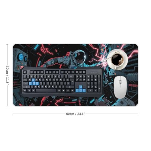 Alfombrilla Extendida Negra para Teclado y Mouse 24x12 in miniatura 2