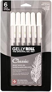 Sakura Classic Gelly Roll White Pens, 6 Count (Pack of 1), 6 Pack