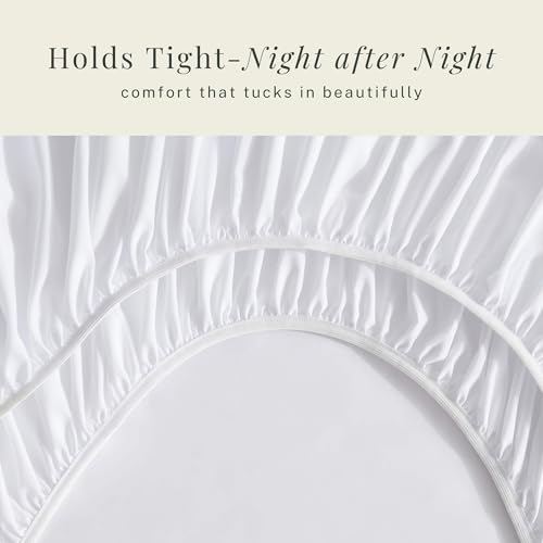 Image of Hearth & Harbor Extra Deep Pocket Sheets - Fits Mattress 18-24 Inches Deep - Extra Deep Pocket California King Size - 6 Piece Cal King Sheets - Cal King, White