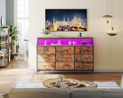 Seitenansicht der ODK Schubladenschrank mit 56x35x65 cm Maßen - Detailansicht von ODK Kommode Schubladen 2 Steckdosen USB...