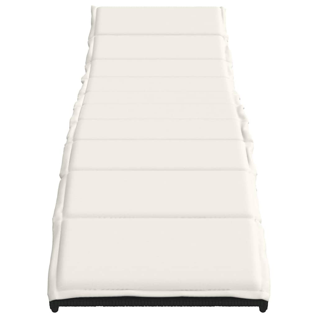 Juego de 2 tumbonas de ratán sintético con cojines en color negro | Cómoda tumbona de jardín para terraza y balcón con respaldo ajustable en 3 posiciones y cojines acolchados suaves.