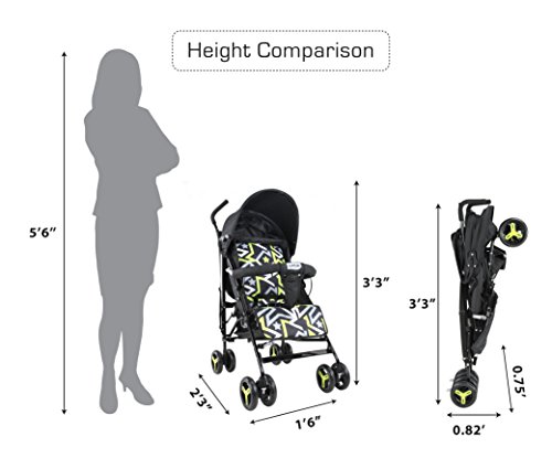 Image of Luvlap Joy Stroller Buggy - Printed Black