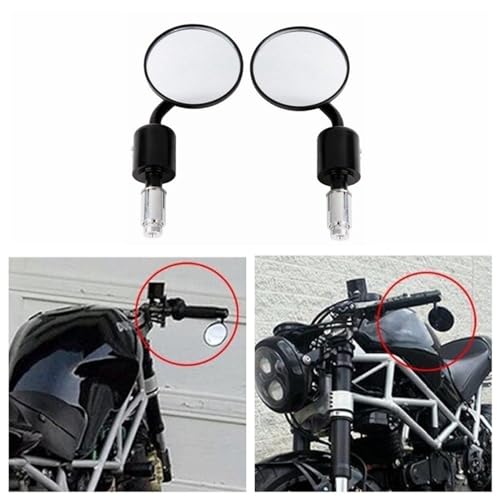Espejos retrovisores de moto universales CNC azul para manillar de 7/8" 2