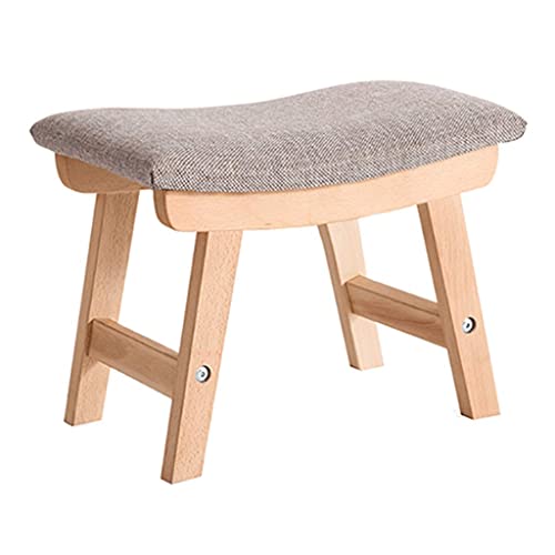 Taburete de tocador CHEWYNP de madera maciza con reposapies de sofa salon 2