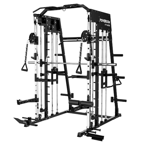 Power Cage 2300lbs Smith Machine Squat Rack with LAT-Pull Down