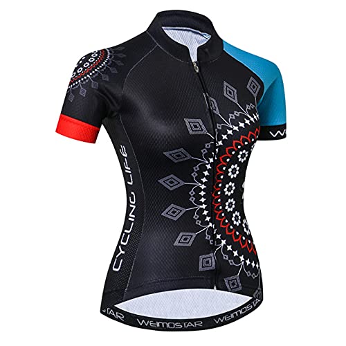 Hotlion Damen Radtrikot Tops Sommer Bike Shirt Kurzarm Fahrradbekleidung CD5731