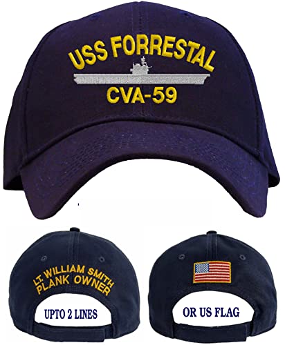 Gorra bordada personalizada USS Forrestal CVA-59 miniatura 1
