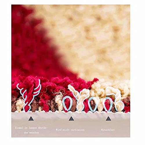 Tapis de bain antidérapant rouge grand confort 50 x 80 cm avec revêtement de sécurité - 7