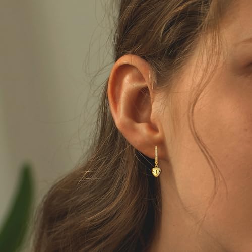 Heart Earrings for Teen Girls Women - Sterling Silver Hoop Earrings Hypoallergenic Cubic Zirconia Loop Earring Lightweight Jewelry Gifts for Granddaughter Christmas2