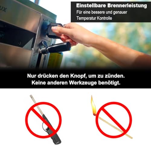 CAMPLUX SG102 Tragbar Oberhitze Gasgrill 3,2kW, Hochleistungs Steakgrill aus Edelstahl, 880°C...