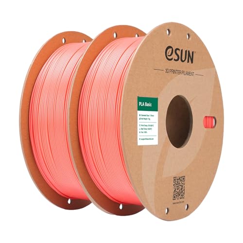 Image of eSUN PLA Basic Filament 1.75mm, 1KG Spool (2.2 LBS) High Speed Printing 3D Printer PLA Filament,Designed for Fast Printing, Pink 2Pack