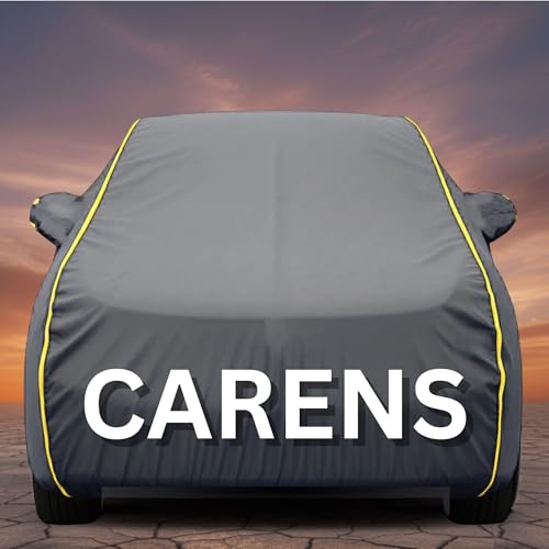 Image of Premium Grey Series 100% Waterproof Car Body Cover for Carens Cover (All Models) with Mirror Pockets | Triple Stitched, Elastic, Custom Fit, Heat Resistant, Anti-Dust, All-Weather Cover