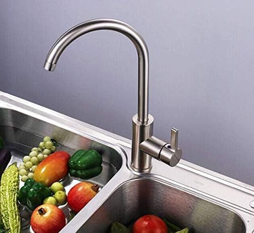 Robinet mousseur pour évier en cuivre rotatif à chaud et froid Style européen Style américain Finition satinée Fengong