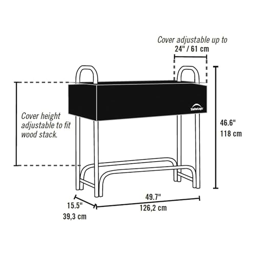Heavy Duty Firewood Rack with Cover 4 ft.