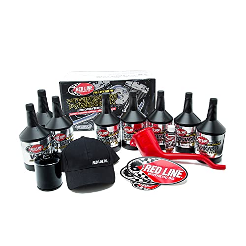 Red Line 90231 Big Twin 20W60HD PowerPack with Black High Performance Oil Filter (Extra Large Kit)