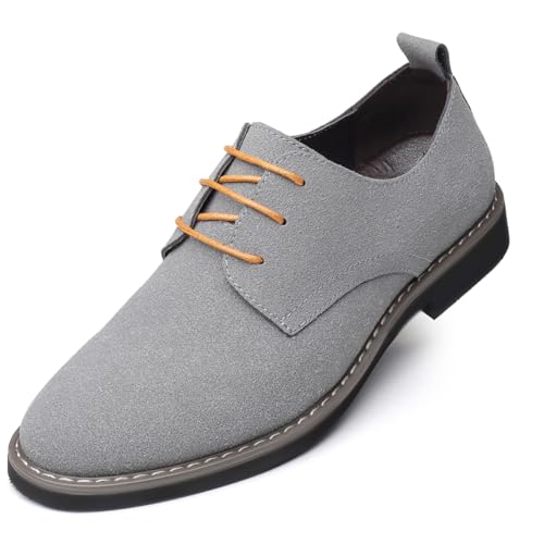 La mejor selección de Cual Es el Color Gris Oxford más recomendados. 43 Zapatos de vestir de piel de ante para hombre, zapatos Oxford con cordones, Gris, 26 cm