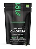 Chlorelle Bio 2000mg – 300 Comprimés Véganes – Paroi Cellulaire Cassée – Complément Pur Sans Additifs – Pochette Refermable et Recyclable – par Alpha01