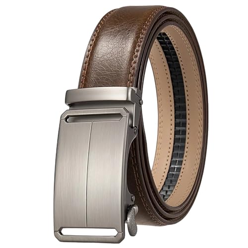 Men 3.5Cm Width Genuine Leather Belt Solid Automatic Buckle Mens Dress Suit Belts Style 15 125cm