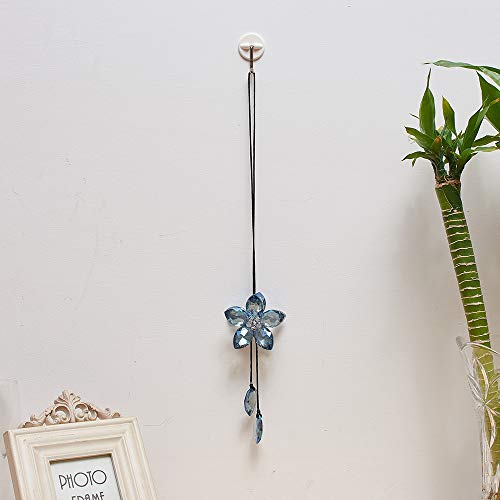 Crystal Flower Car Rear View Mirror Pendant - Blue Car Hanging Ornament Lucky Accessory