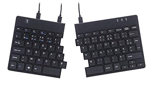 R-Go Tools R-Go Split - Teclado (AZERTY (FR), Negro, Cableada, Mini, Alámbrico, USB, AZERTY, Negro)