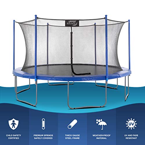 Upper-Bounce-Trampolin-Set-rund-mit-Sicherheitsnetzsystem-7591012141516-FT-Hinterhof-Trampolin-Outdoor-Trampolin-fuer-Kinder-Erwachsene