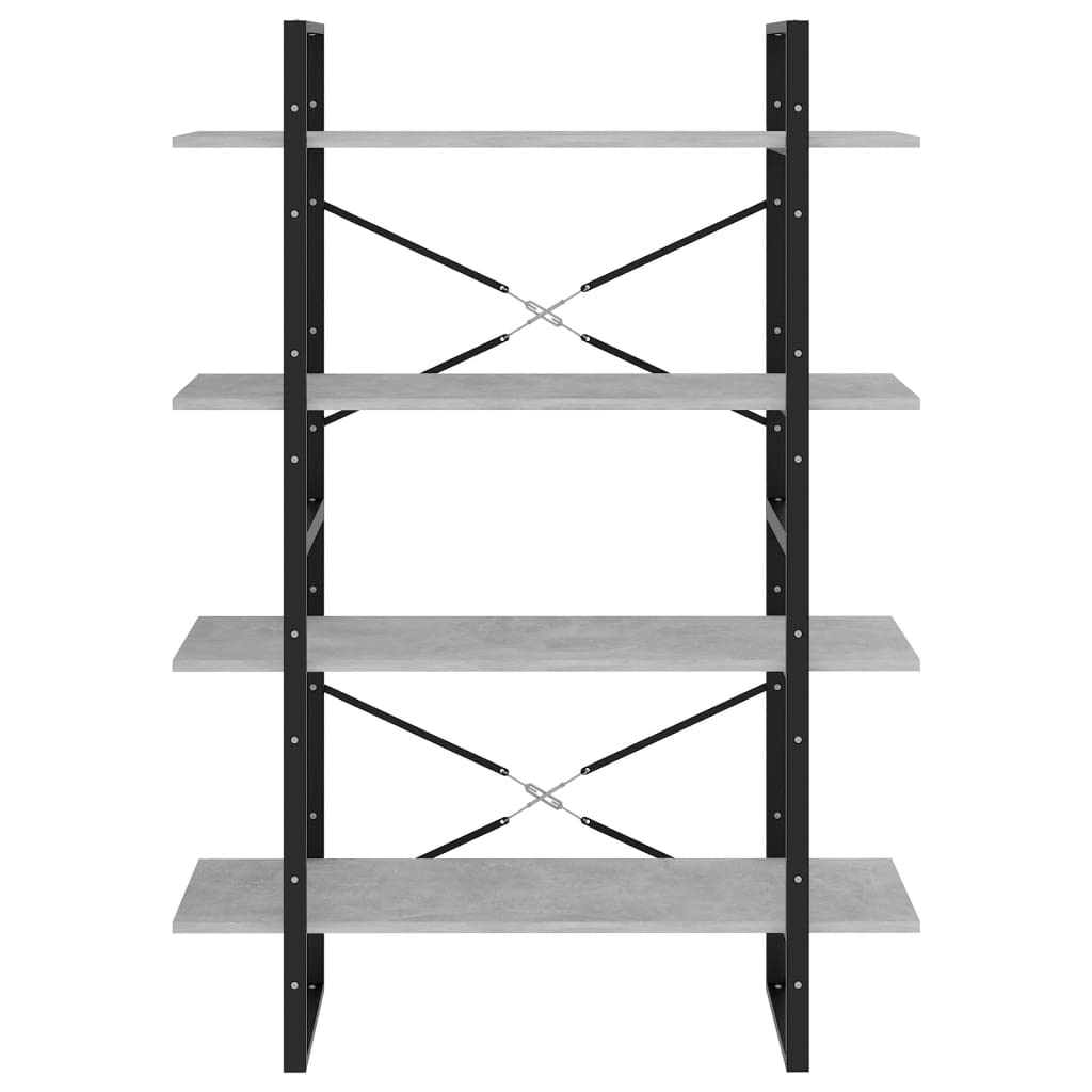 Estantería separador de habitaciones, estantería de pie, estantería de pared, estantería separador de espacios, 4 compartimentos, gris hormigón, 100 x 30 x 140 cm, aglomerado