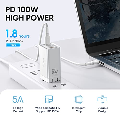 Image of mcdodo USB C to USB C Cable 100W /4Ft, 5A Type C to Type C Fast Charging Cable, USB C Fast Charger Cord with Mac-Book Pro /iPad Pro /Galaxy S22 S21 S10 S9 /Mate 40 30 /Pixe(White)