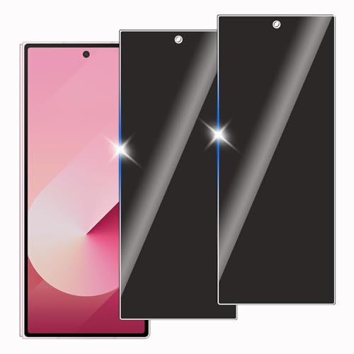 KELINAN 2 PACK Privacy Screen Protector for Samsung Galaxy Z Fold 6 Anti Fingerprint High Sensitivity 9H Hardness Anti-Scratch Anti Spy Tempered Glass Film
