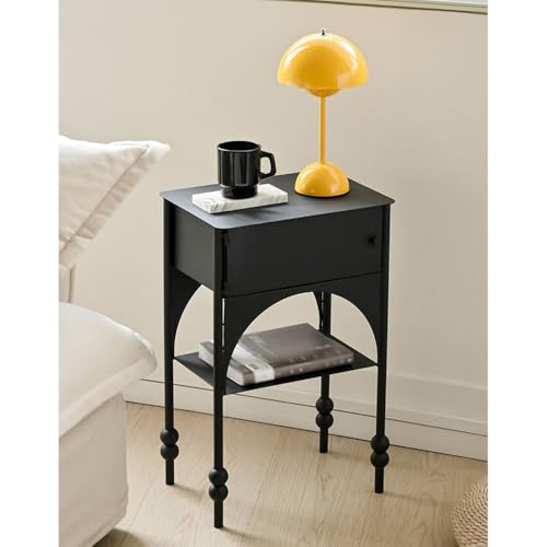 Table d'appoint de canapé rétro noire idéale pour optimiser les petits espaces