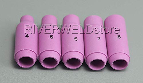 Image of RIVERWELD TIG Collet Body Ceramic Cup 10N50 10N49 10N48 10N47 10N46 kit 5pk