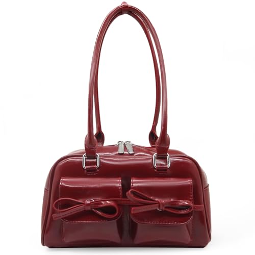 Fozehlad Chic Hobo Bags for Women Retro Tote Handbag Top Handle PU Leather Shoulder Bag for Trendy Y2K