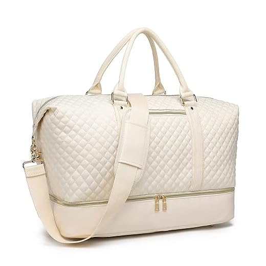 Bolsas de viagem, bolsa de viagem para o fim de semana com bolsa de sapato grande bolsa de transporte bolsa de viagem bolsa esportiva, Bege, Color