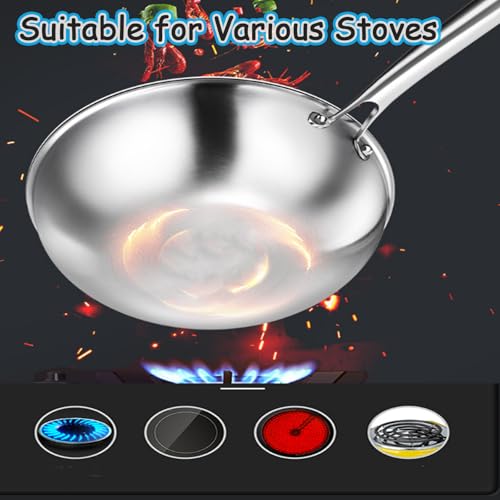 Wok titanium con tapa 11.02 pulg sin revestimiento antiadherente miniatura 5