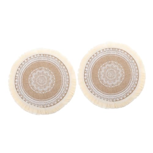 Mobestech 2 Series Mantel Individual De Algodón Y Lino Manteles Individuales Yute Decoración De La Mesa De Comedor Mantenigadores Redondos Magnemats para La Mesa Sabana De Algodon 2 Piezas*2