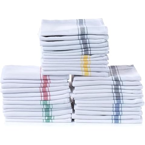 SIMPLI-MAGIC Kitchen Dish Towels, Pack of 15, Towels, 15" x 26", Herringbone Multi-Color Cover