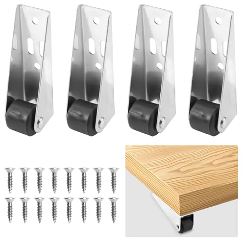 4 Piezas Mini Ruedas para Mover Muebles, 65mm Unidades de Ruedas Pequeñas de Plásticos, Ruedas Fijas para Muebles, Universal Ruedas Muebles con Tornillos, para Equipos Pequeños, Muebles, Proyectos DIY