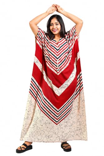 Image of Pure Cotton Indonesian Kaftan Nighty Full Length | Breathable material