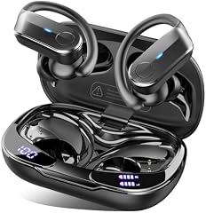 Bluetooth 5.4 Kopfhörer Sport, 70Std In Ear Kopfhörer Bluetooth mit 4 Noise Cancelling Mic, HiFi Stereo Tiefer Bass Kabellose Kopfhörer, IPX8 Wasserdicht Ohrhörer mit Ohrhaken, LED-Anzeige Android/iOS