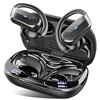 Cuffie Bluetooth 5.4 Sport, Auricolari Bluetooth 70 Ore HiFi Stereo,Cuffie Wireless Impermeabili IPX8,4 ENC Cancellazione Rumore Mic,Con Display a LED, Headphones Per Corsa e Sport Estremi, USB-C