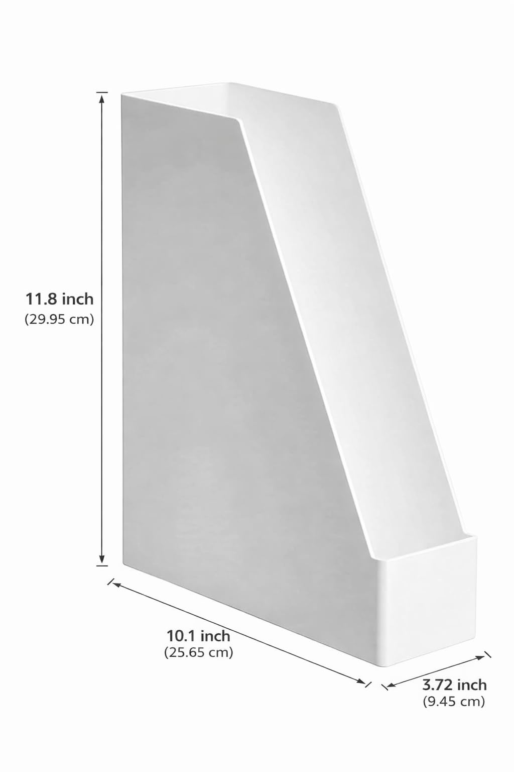 Amazon Basics Rectangular Plastic Desk Organizer Magazine Rack White 2-Pack — view 3